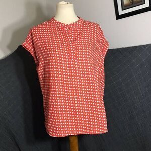 Pleione Red Print Top Size M